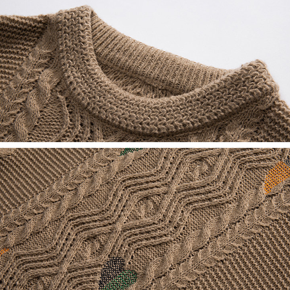 Simple Embroidery Twist Sweater