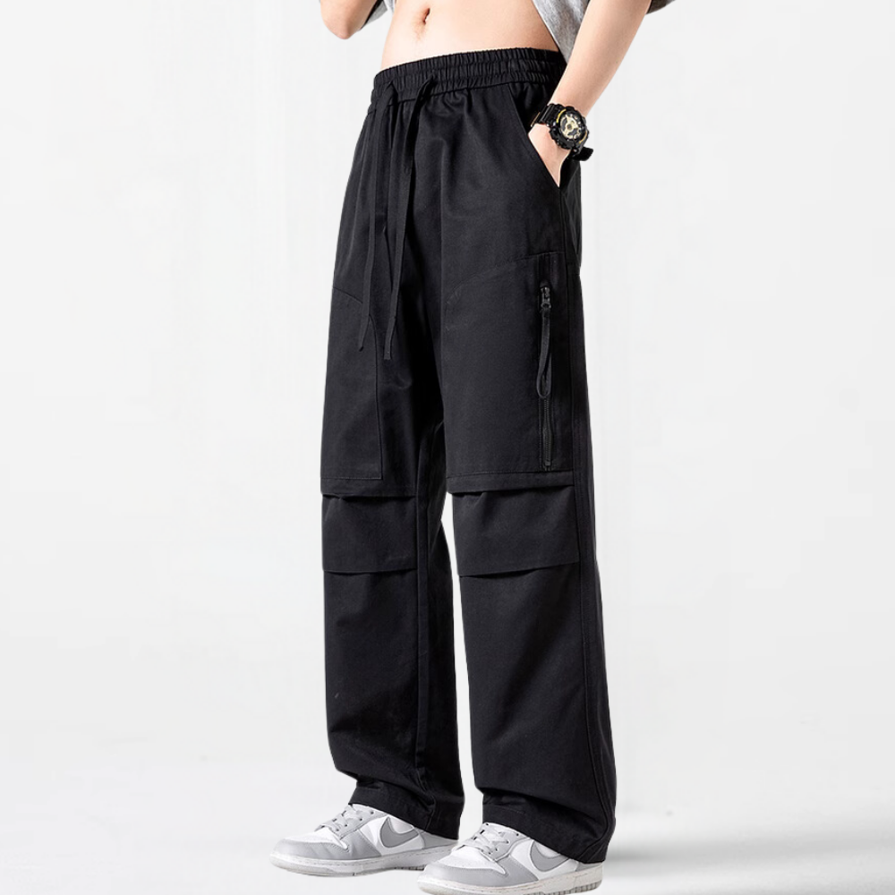 Japanese Zipper Pleated Pocket Cargo Pants