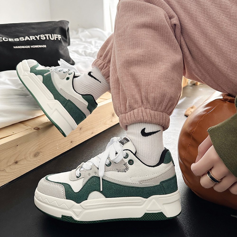 Retro Stitching Platform Loafers