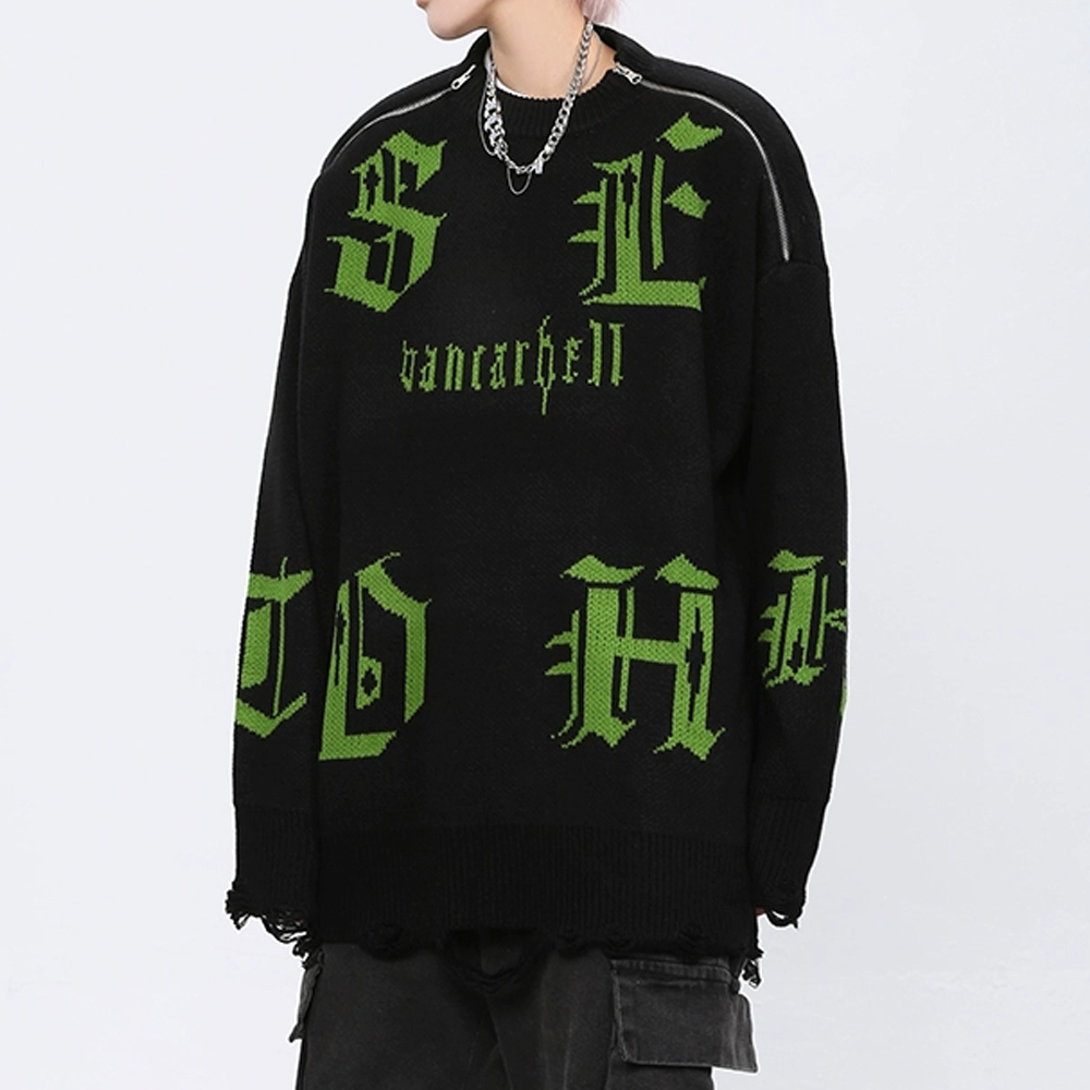 Casual Sanskrit Jacquard Sweater