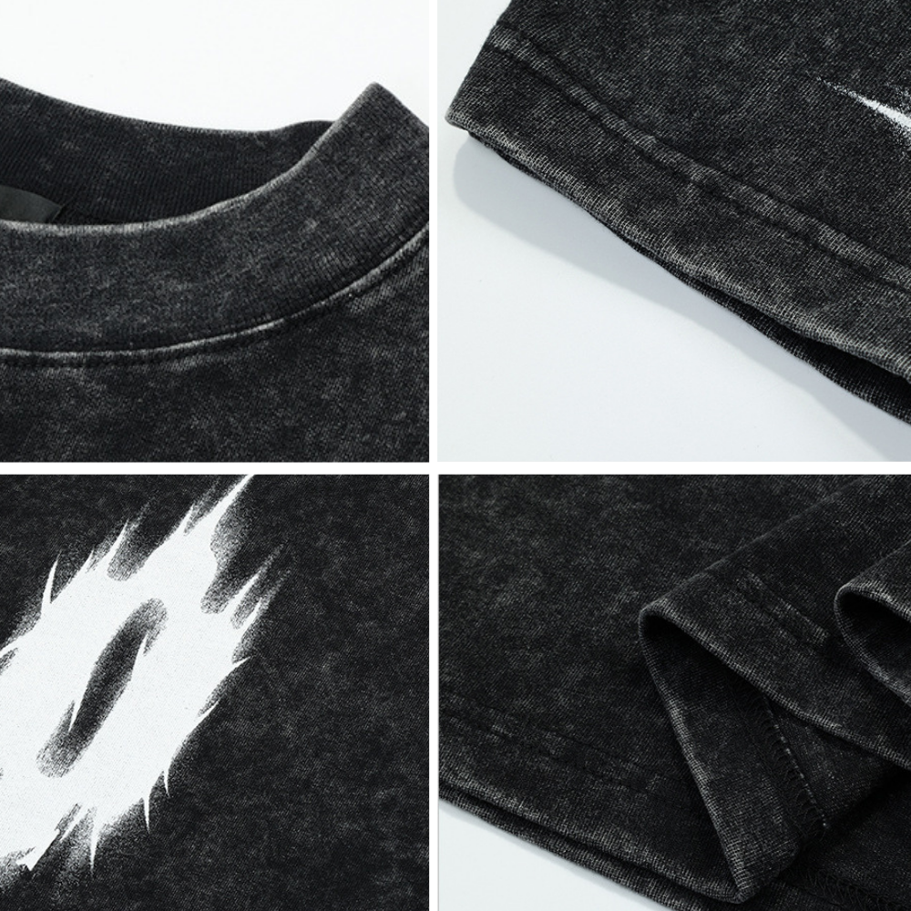 Washed Flame Print Sweatshirt