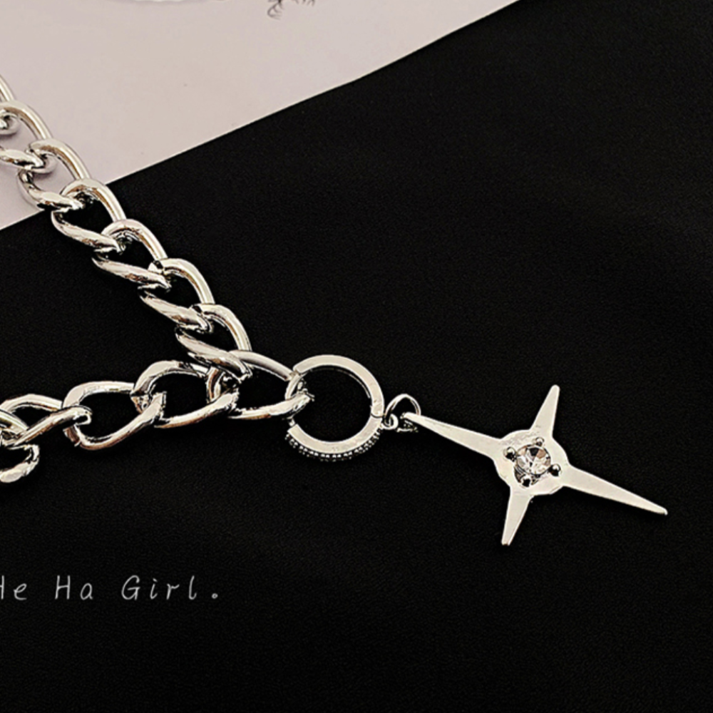 Dark Cross Star Necklace