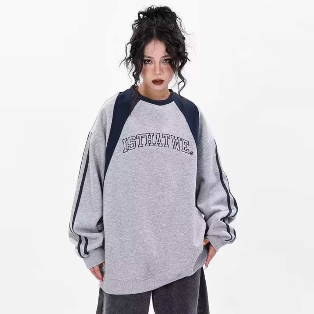 American Simple Printed Raglan Sweatshirt