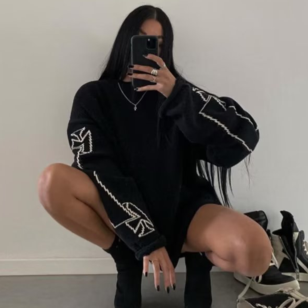 American Retro Hole Cross Sweater