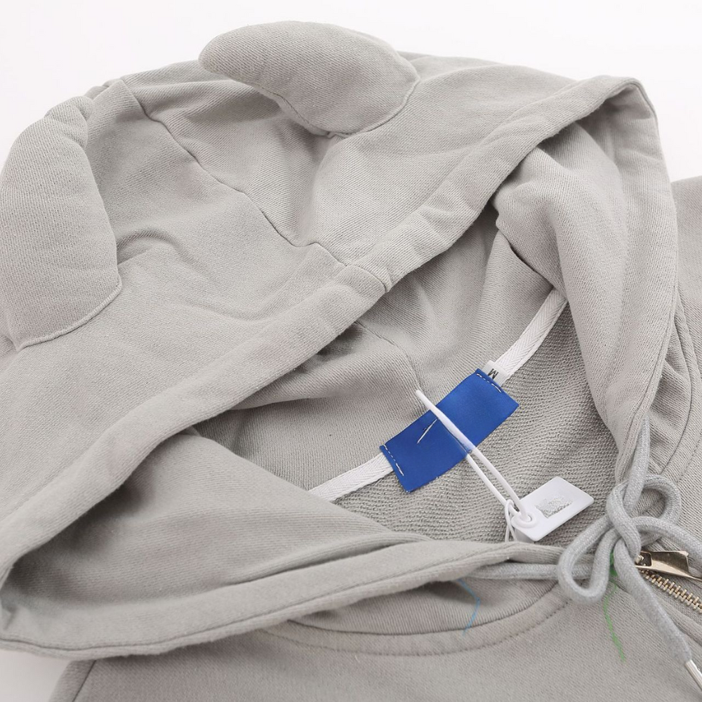 Distressed Lettering Embroidered Hoodie
