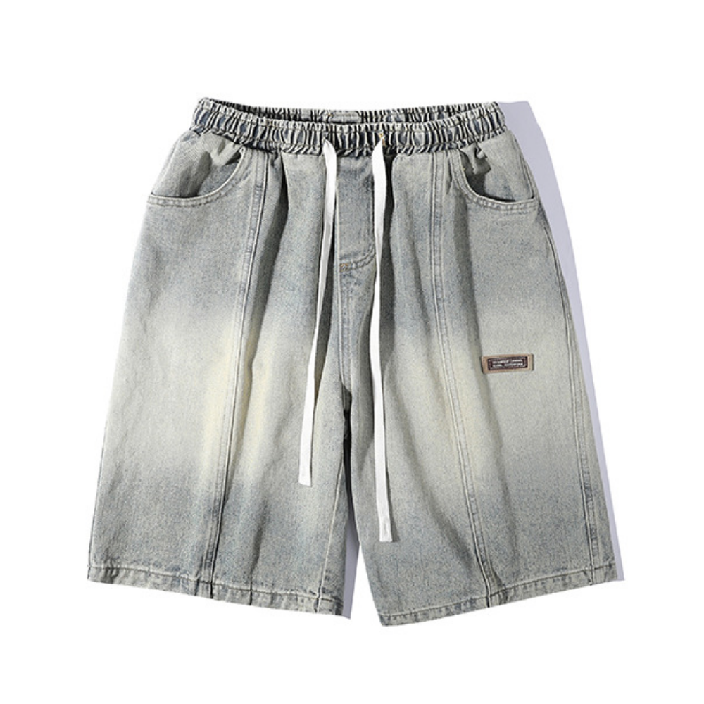 Modern Washed Gradient Denim Shorts