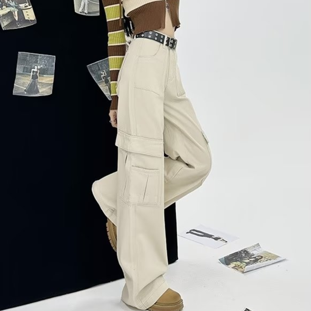 Women's High Street Denim Cargo Pants