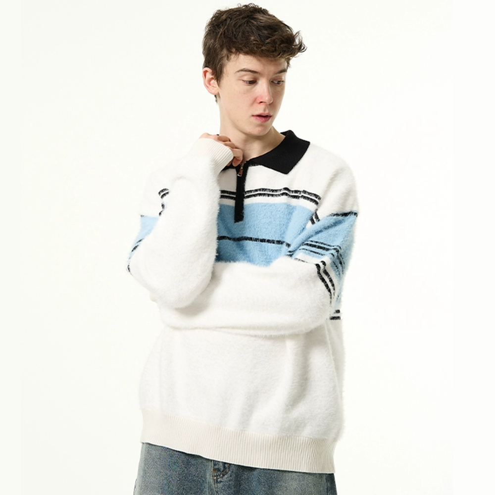 American Faux Mink Polo Sweater