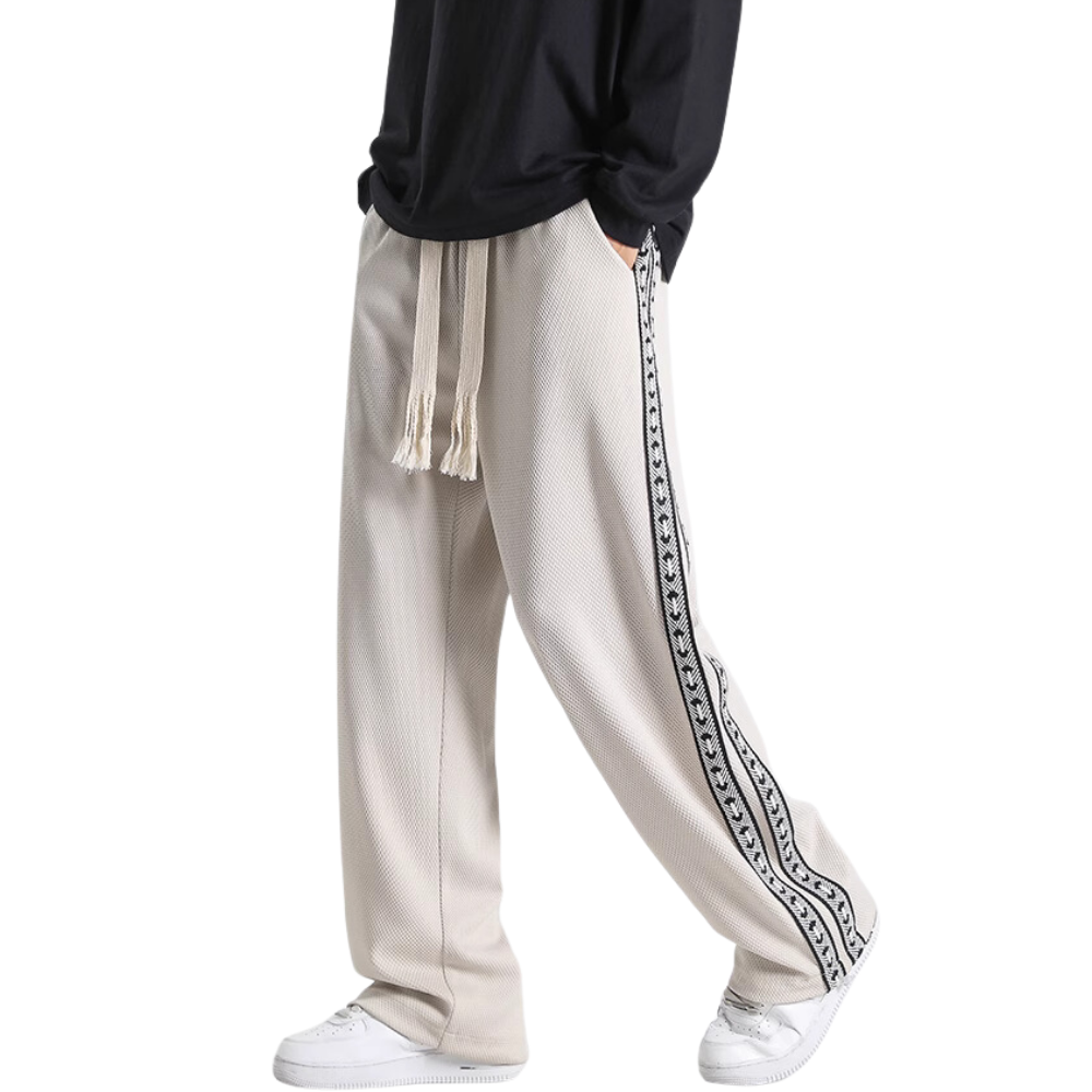 Retro Side Braided Drawstring Sweatpants