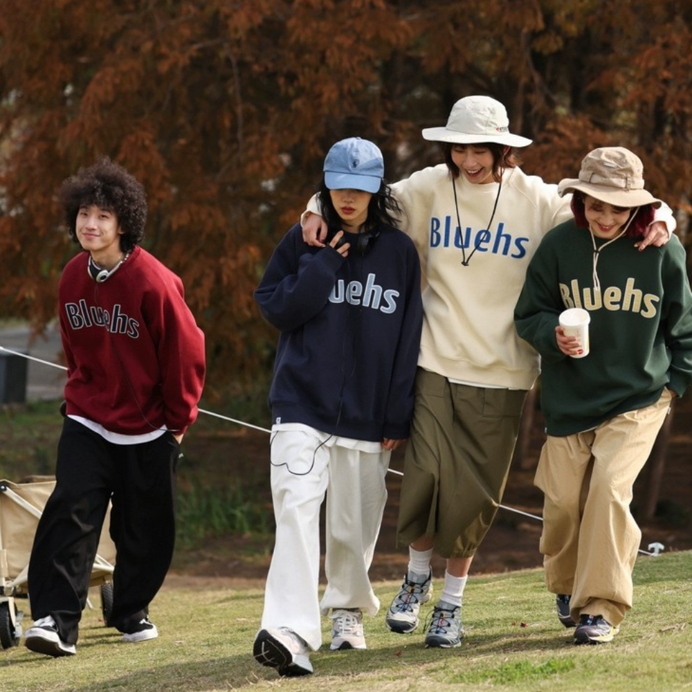 Japanese Simple Printed Sweatshirt