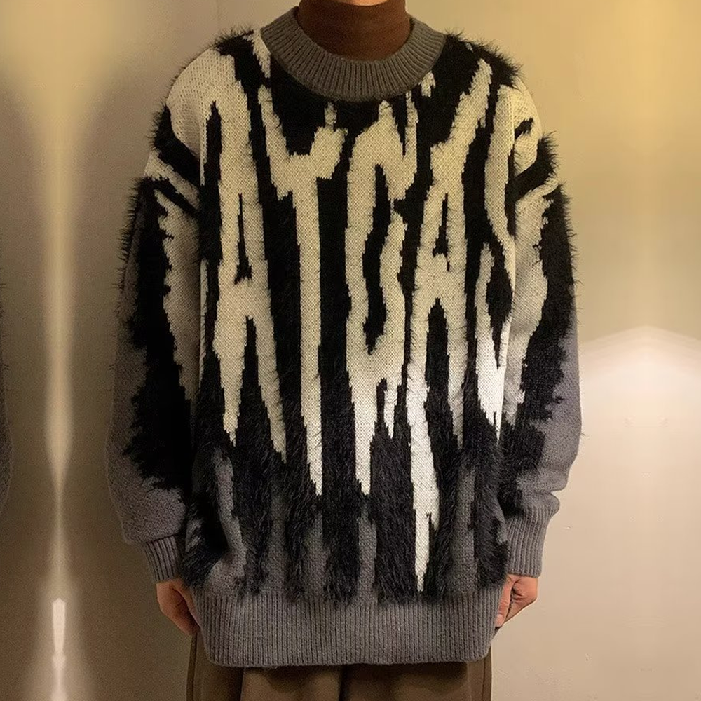 Personality Contrasting Colors Sweater