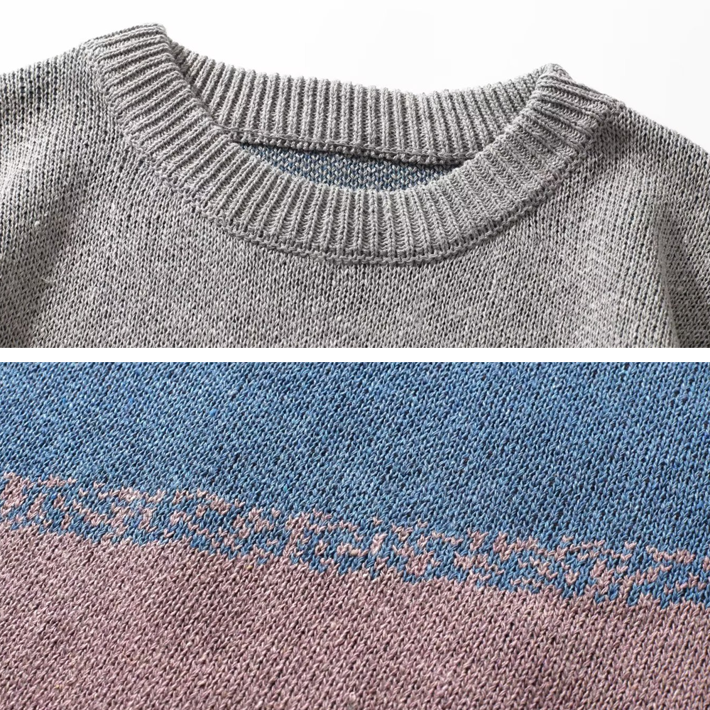 Japanese  Contrast Color Large Size Sweater