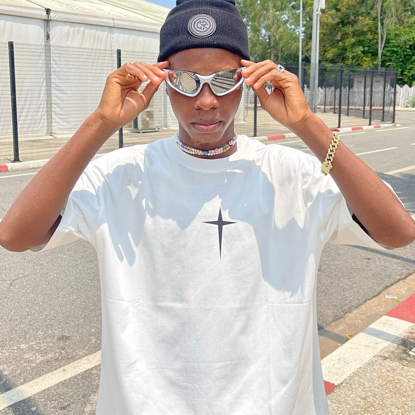 Past Future | Casual Black & White Greece Map T-shirt