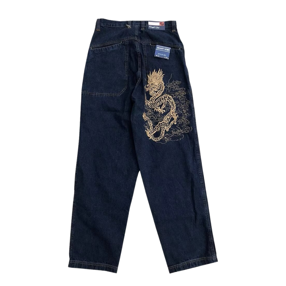 BAGGOUT Street Dragon Embroidered Jeans