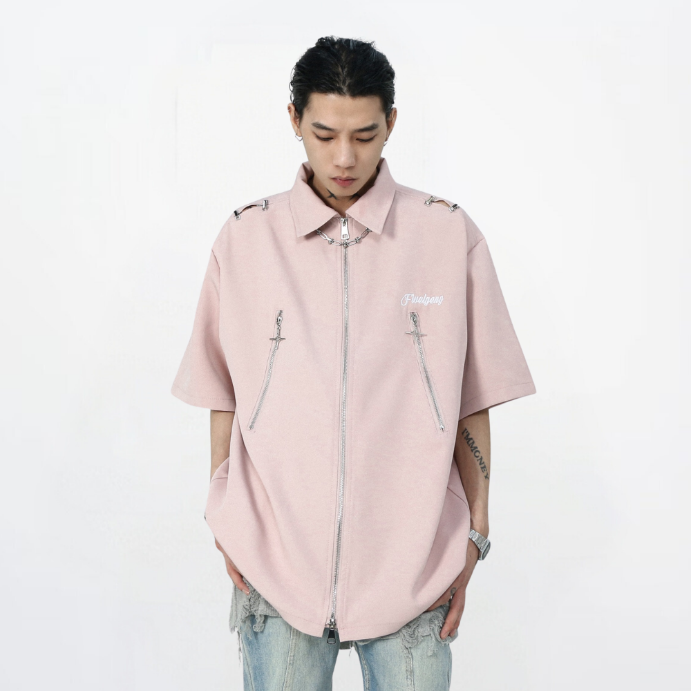 High Street Zipper Work Shirt