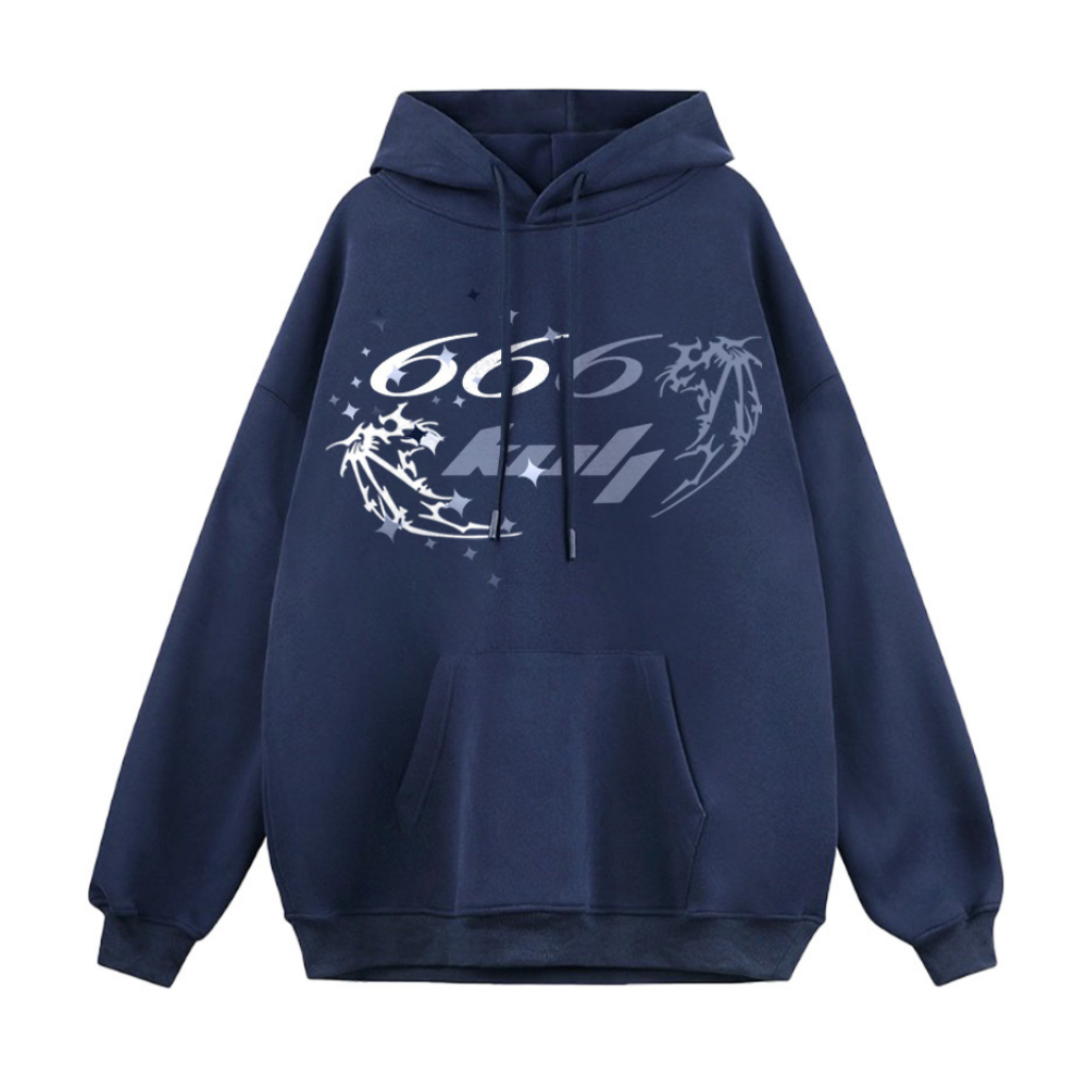 6Kull Versatile Wings Solid Color Hoodie