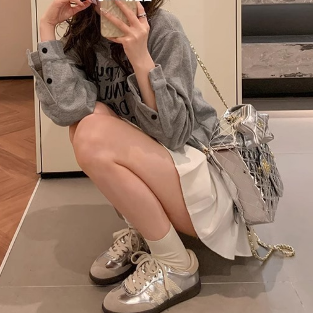 Women's Street Lace Spliced Casual Shoes