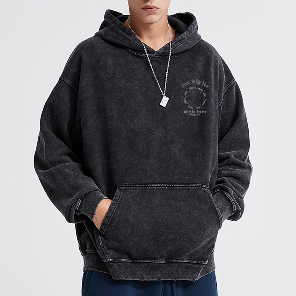 High Street rose text Washed Hoodie