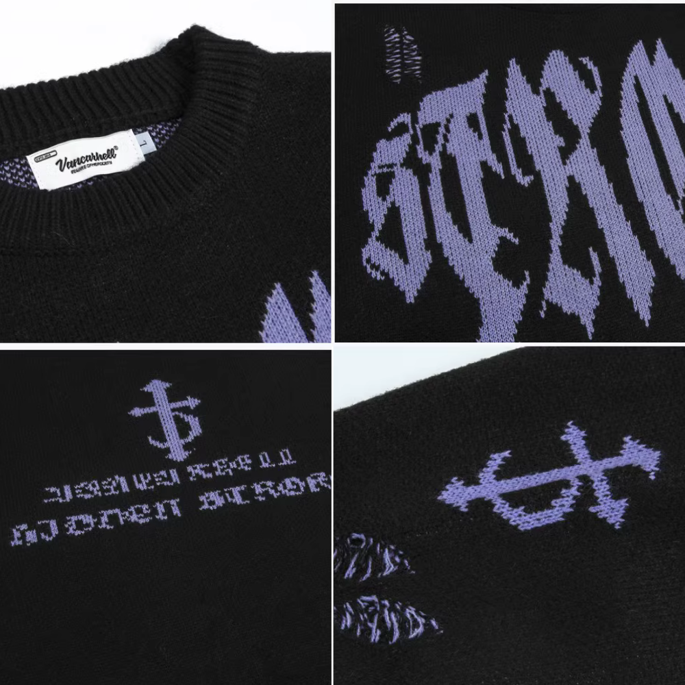 High Street Bone Letter Hole Sweater