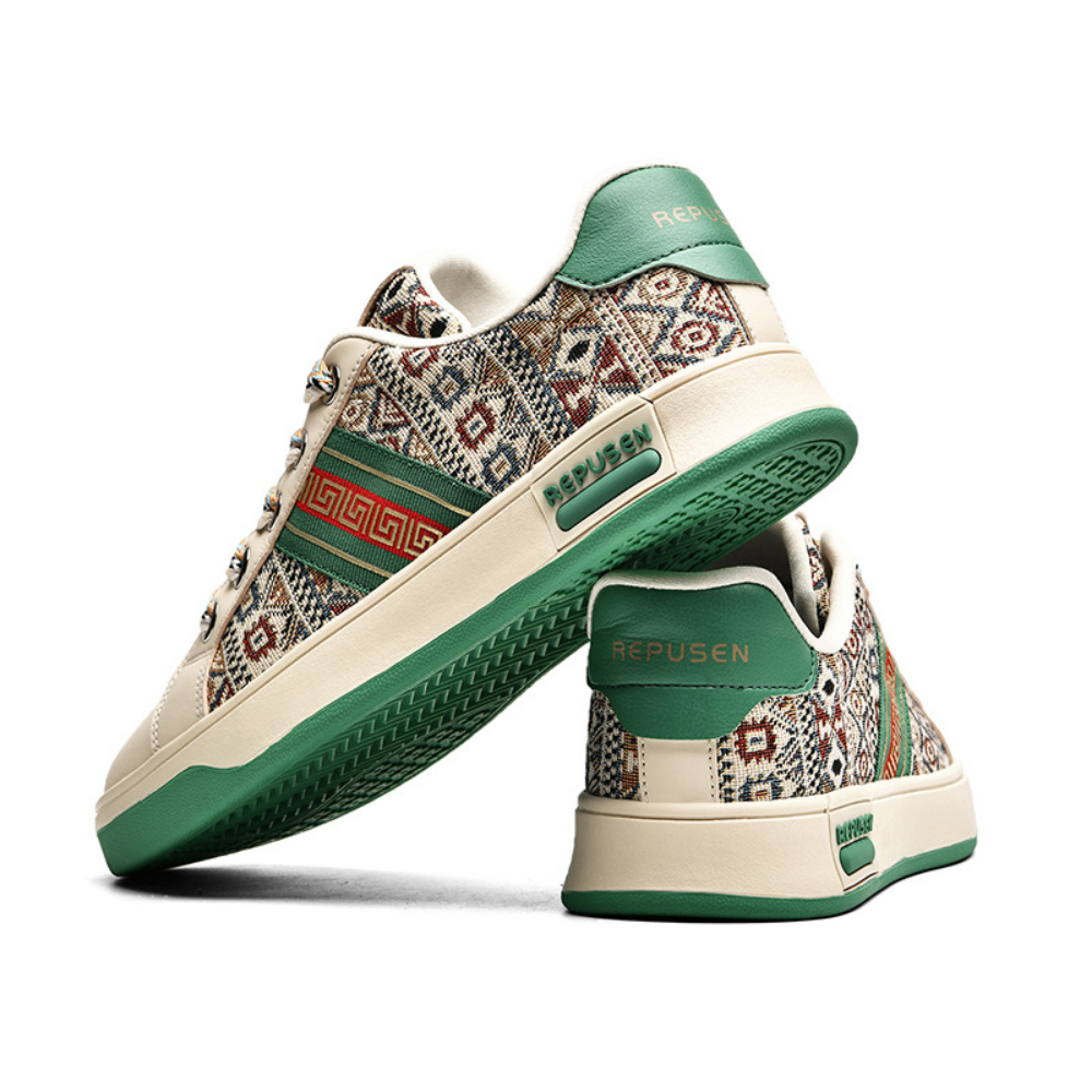 Retro Pattern Low-cut Sneaker
