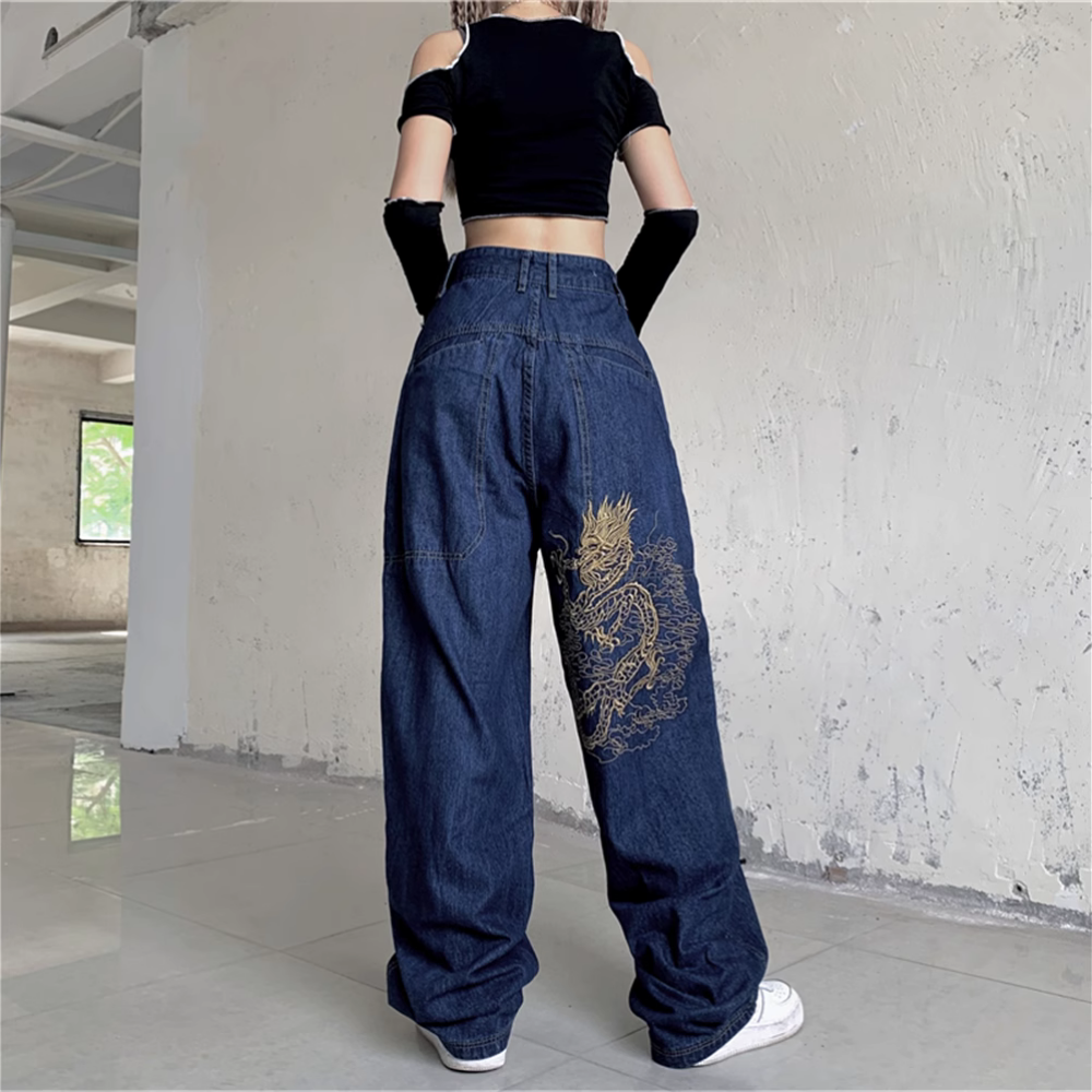 BAGGOUT Street Dragon Embroidered Jeans