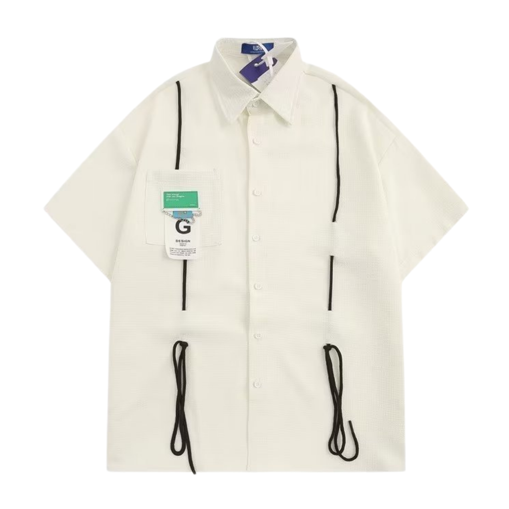 Retro String Logo Cotton Shirt