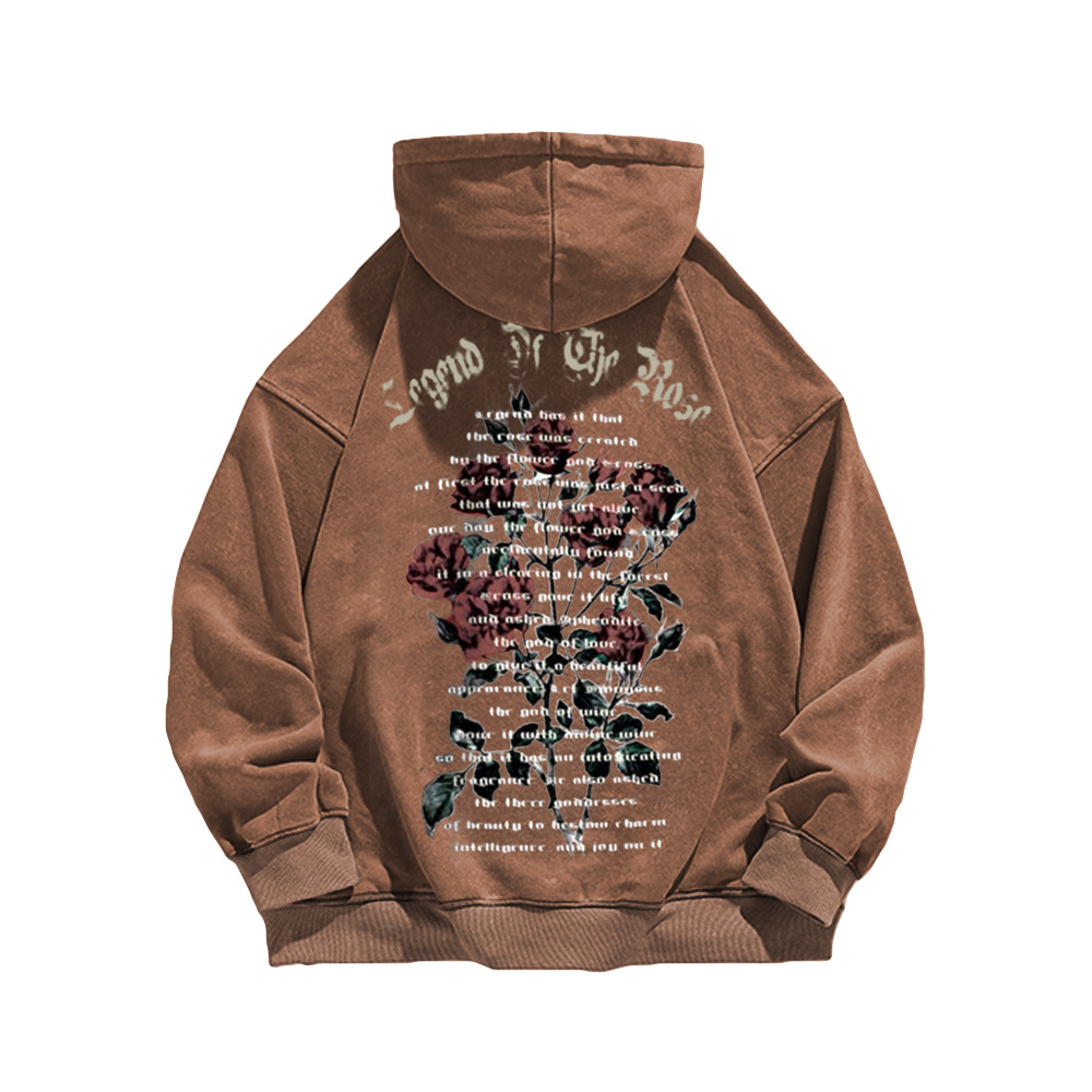 High Street rose text Washed Hoodie