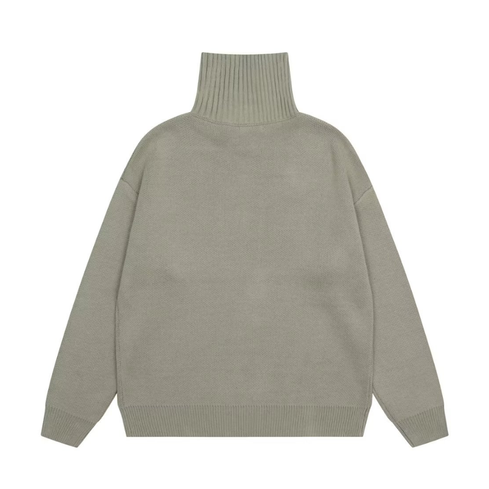 High Street Solid Color Turtleneck Sweater