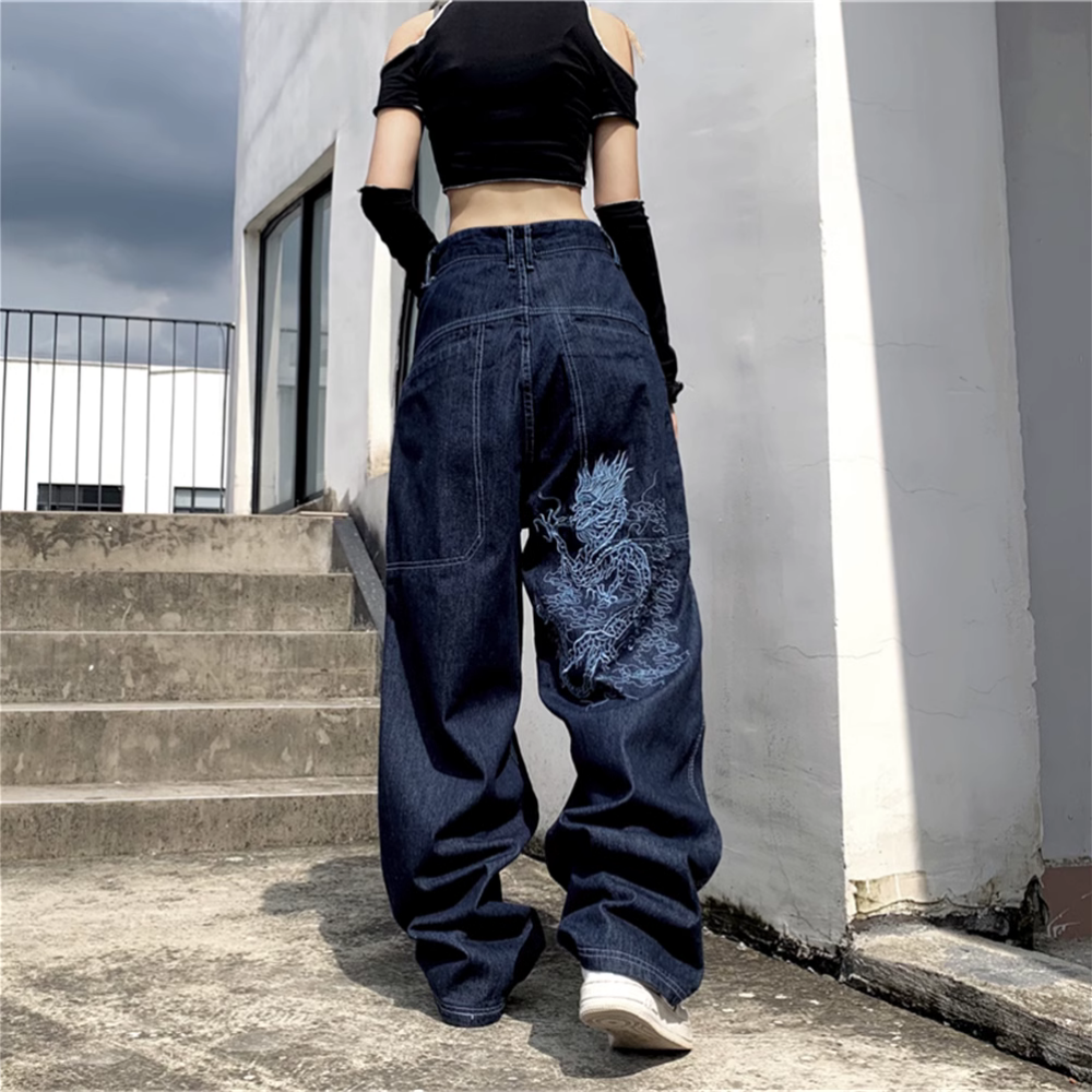 BAGGOUT Street Dragon Embroidered Jeans