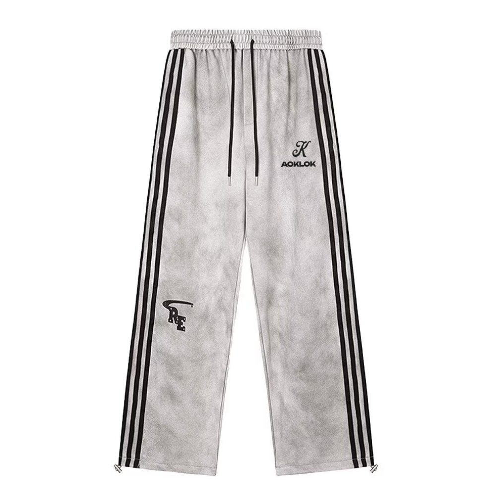 Gradient Suede Straight-Leg Sweatpant