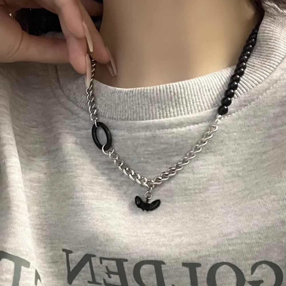 Baeleye | Cute Cat Obsidian Necklace