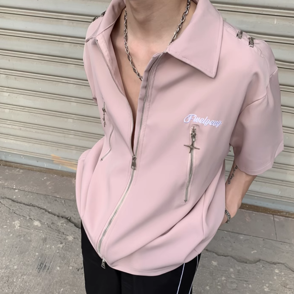 High Street Zipper Work Shirt