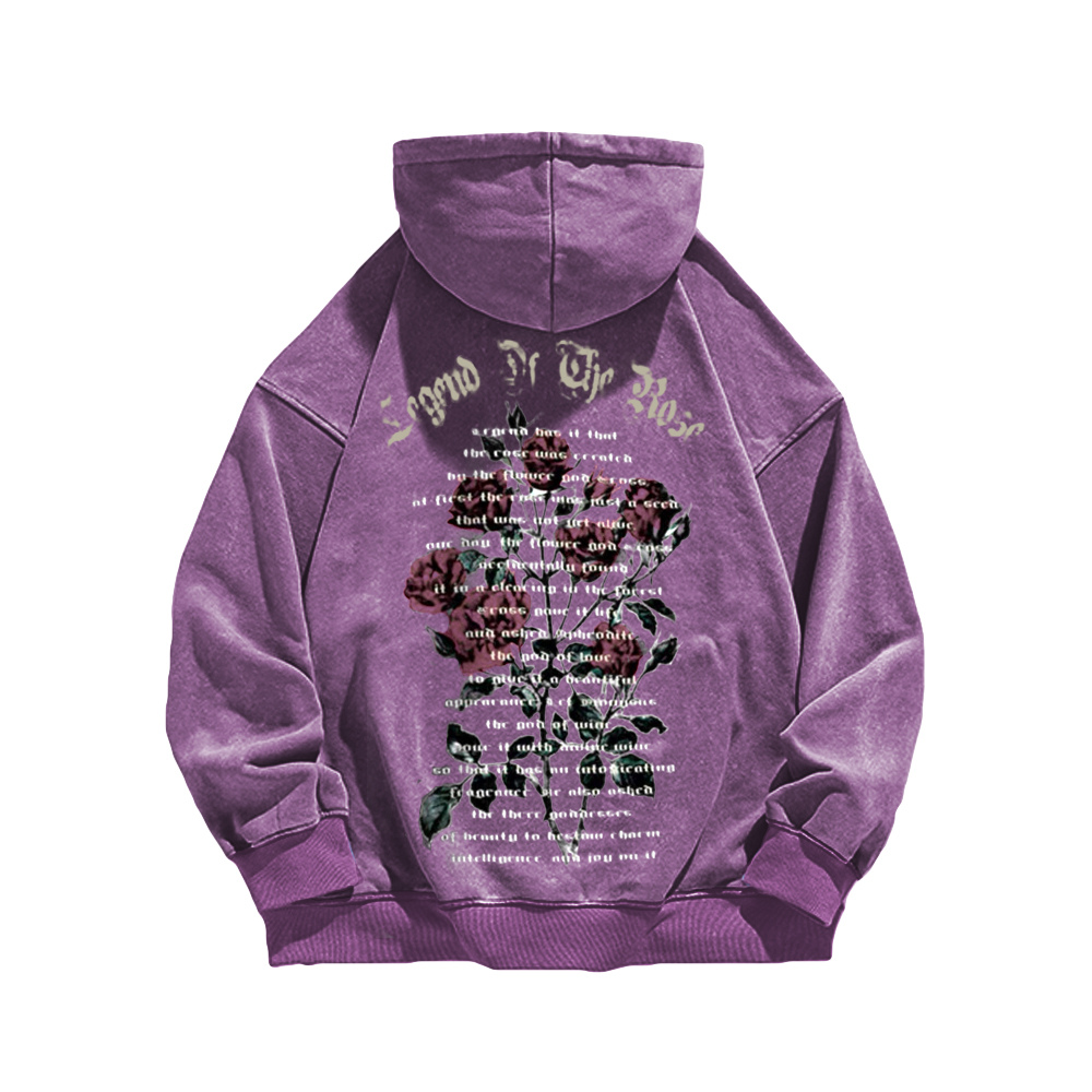 High Street rose text Washed Hoodie