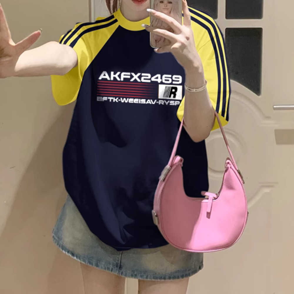 American Contrasting Stripe Design T-shirt