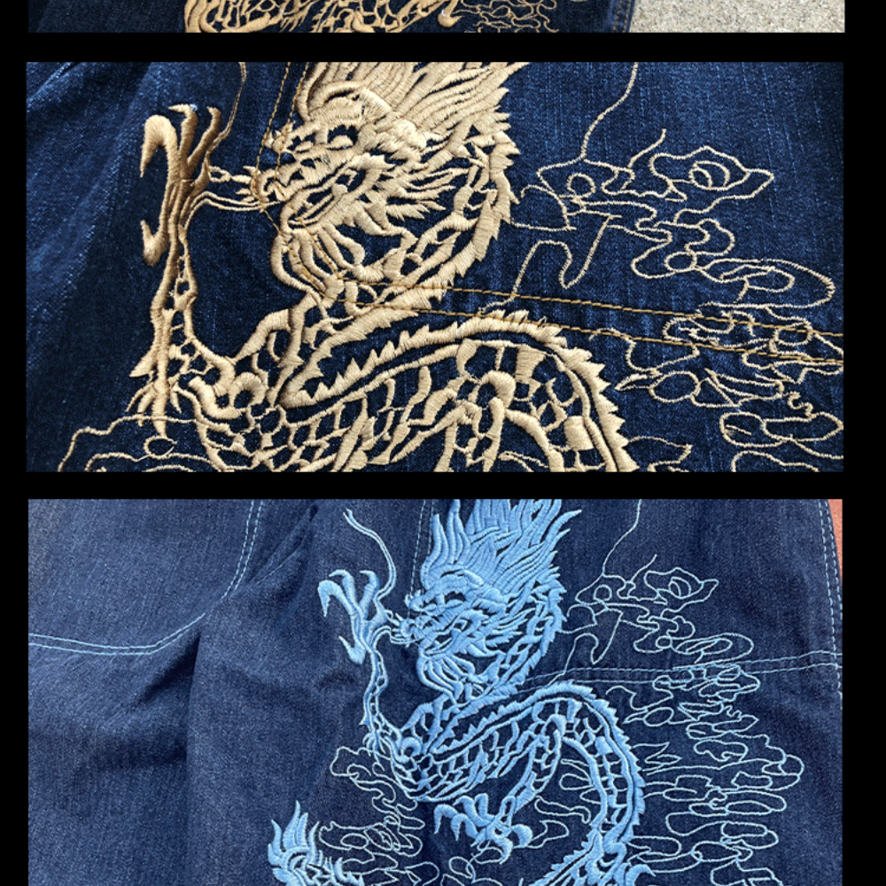 BAGGOUT Street Dragon Embroidered Jeans