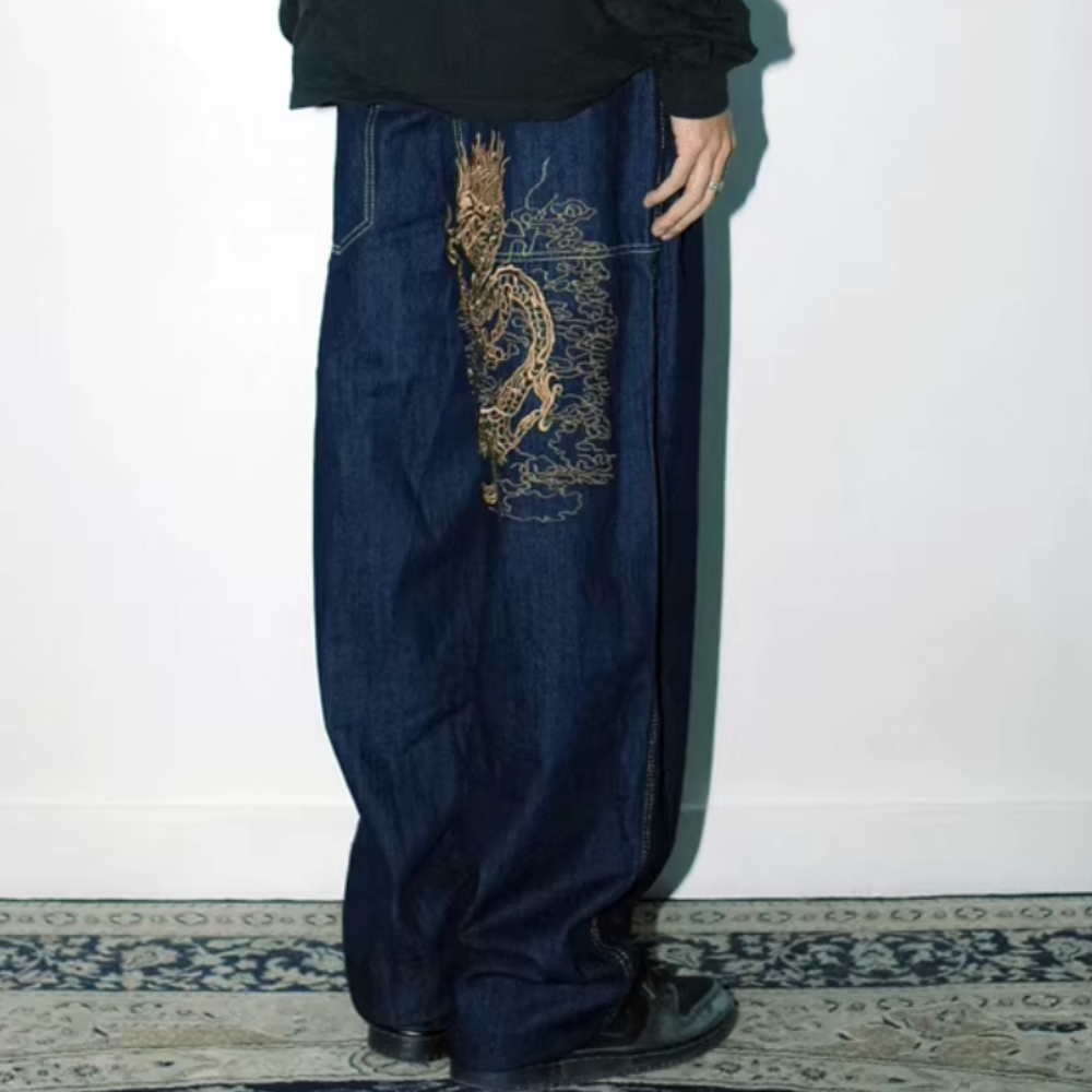 BAGGOUT Street Dragon Embroidered Jeans