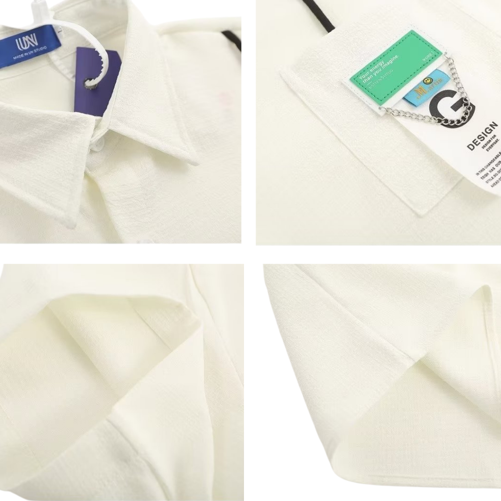 Retro String Logo Cotton Shirt