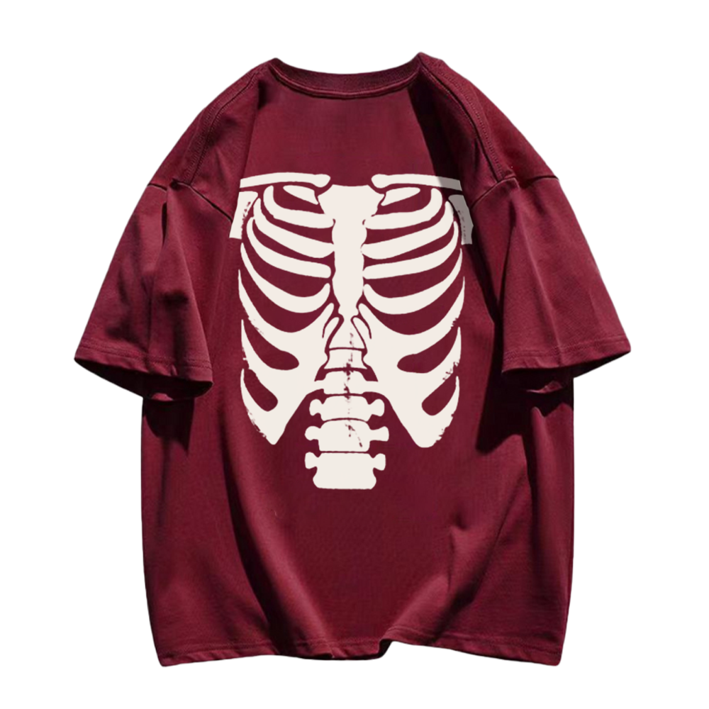 Street Dark Skeleton Graphic T-Shirt