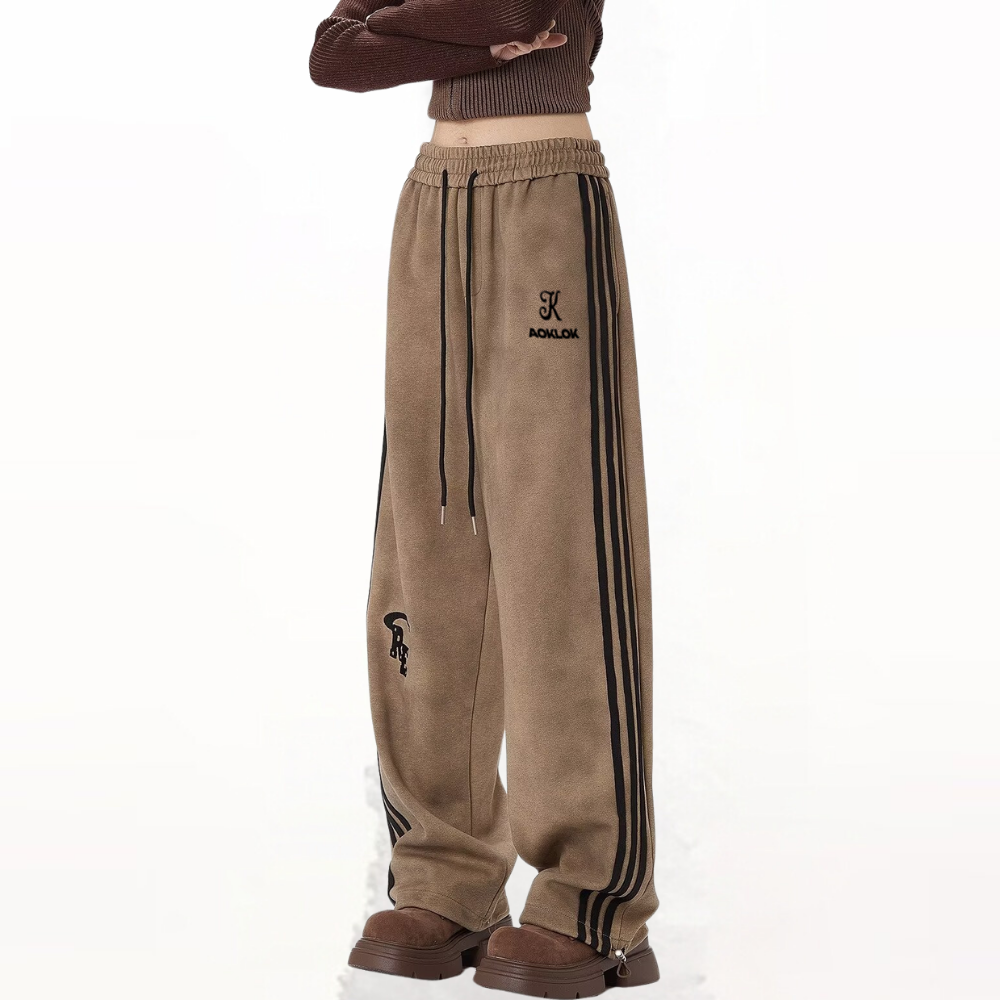 Gradient Suede Straight-Leg Sweatpant