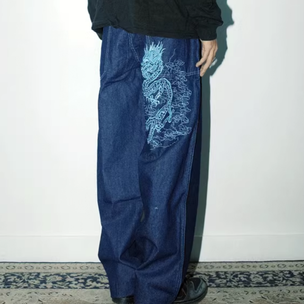 BAGGOUT Street Dragon Embroidered Jeans