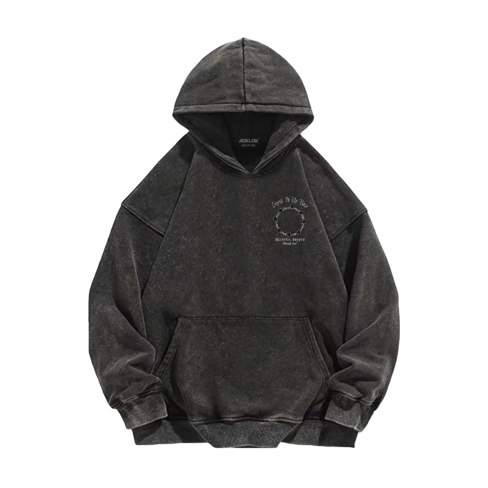 High Street rose text Washed Hoodie