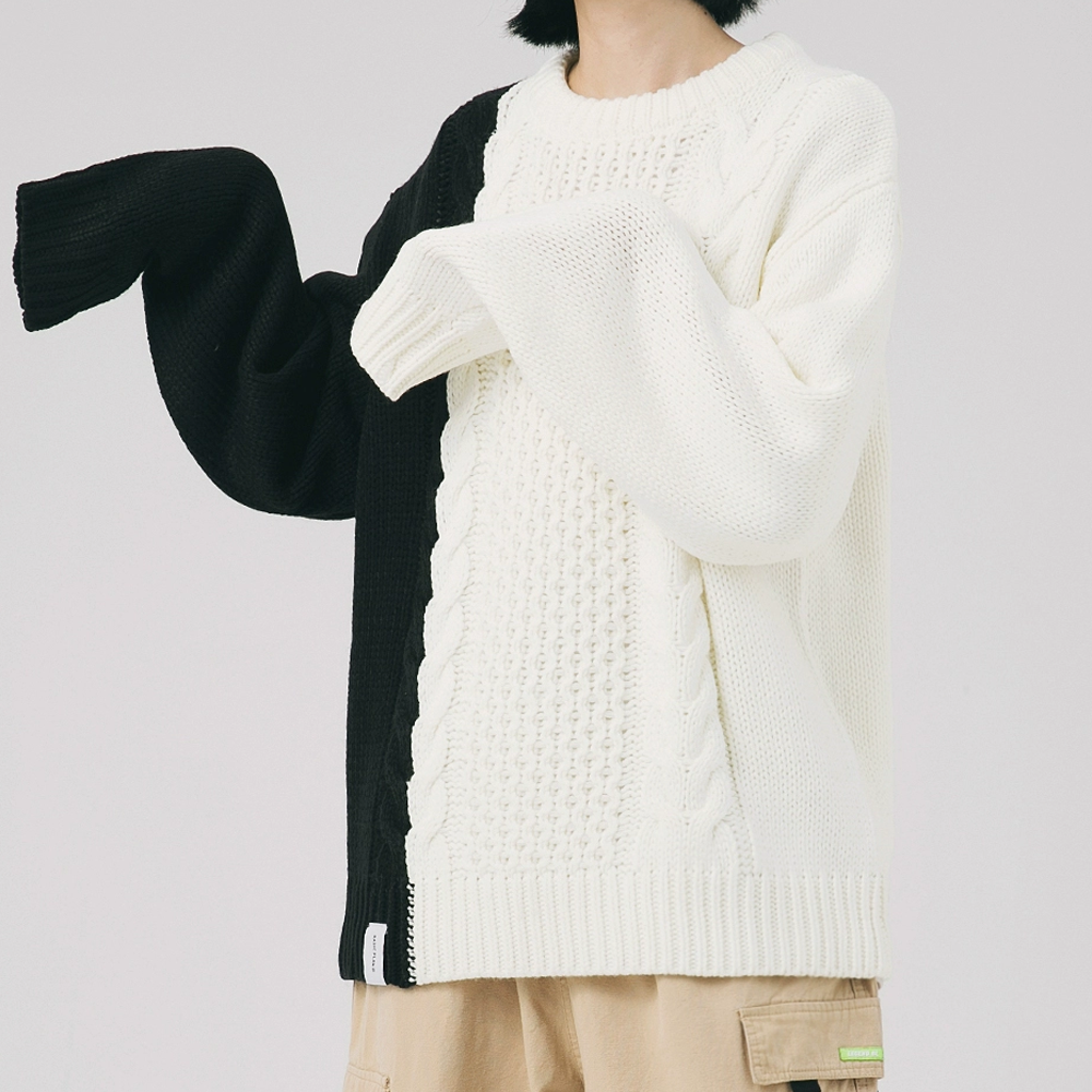 Colorblock  Twist Knit Sweater