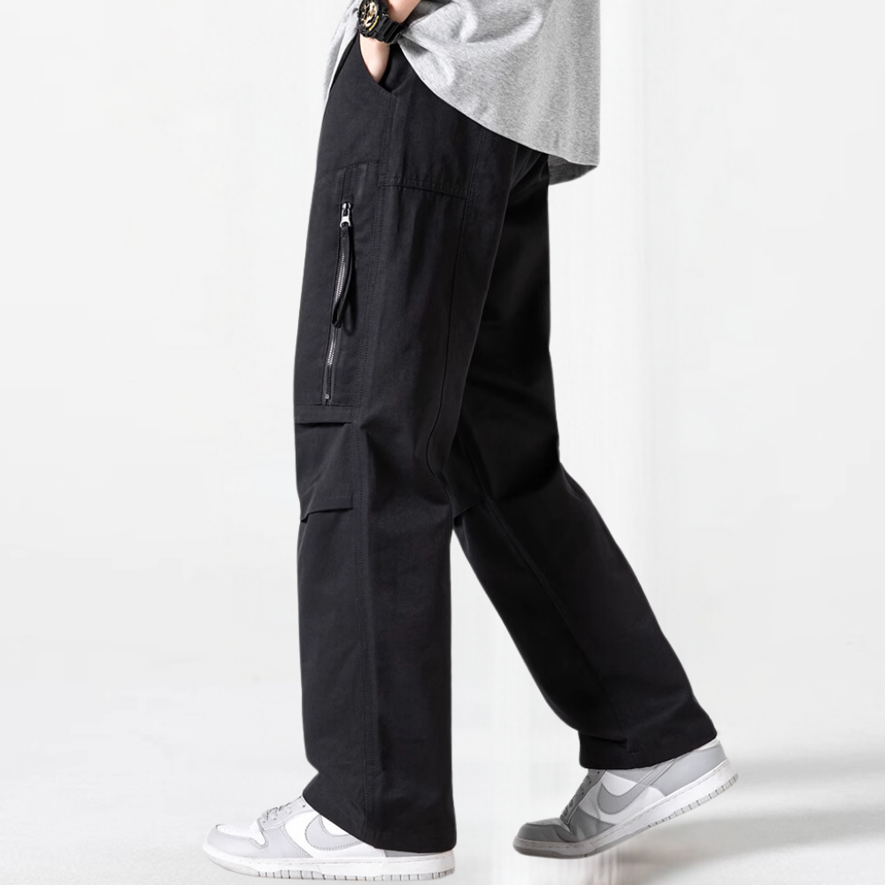 Japanese Zipper Pleated Pocket Cargo Pants