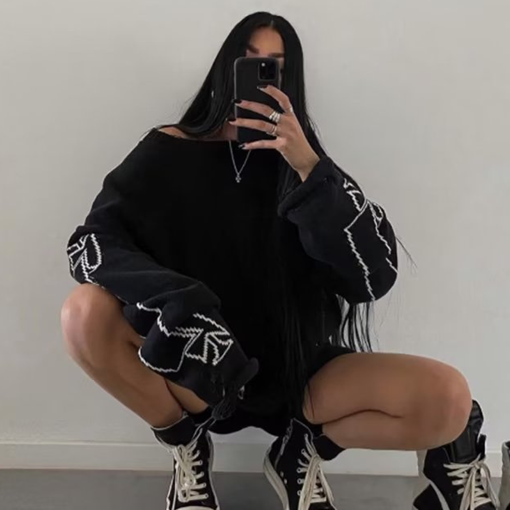 American Retro Hole Cross Sweater