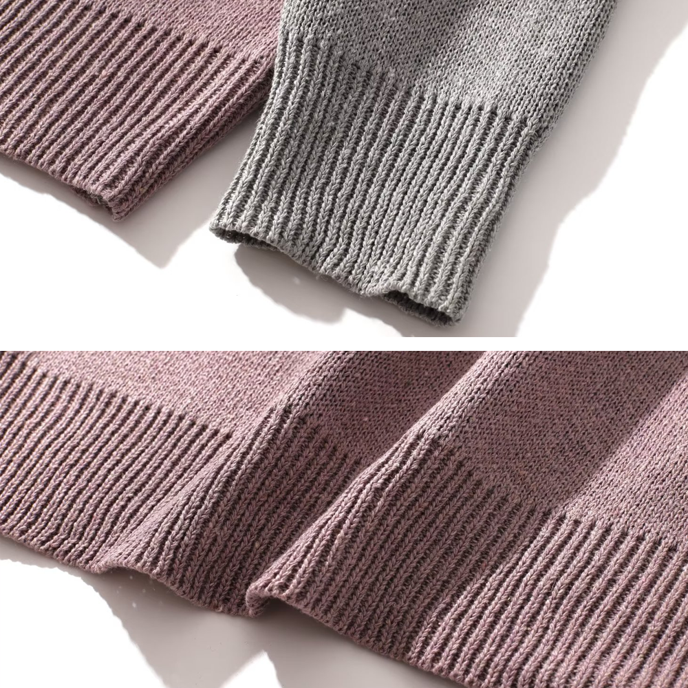 Japanese  Contrast Color Large Size Sweater