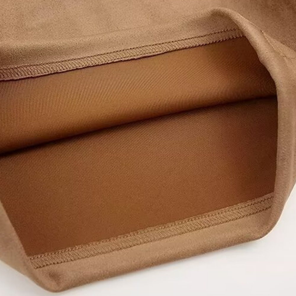 Retro Letter Embossed Suede Shorts