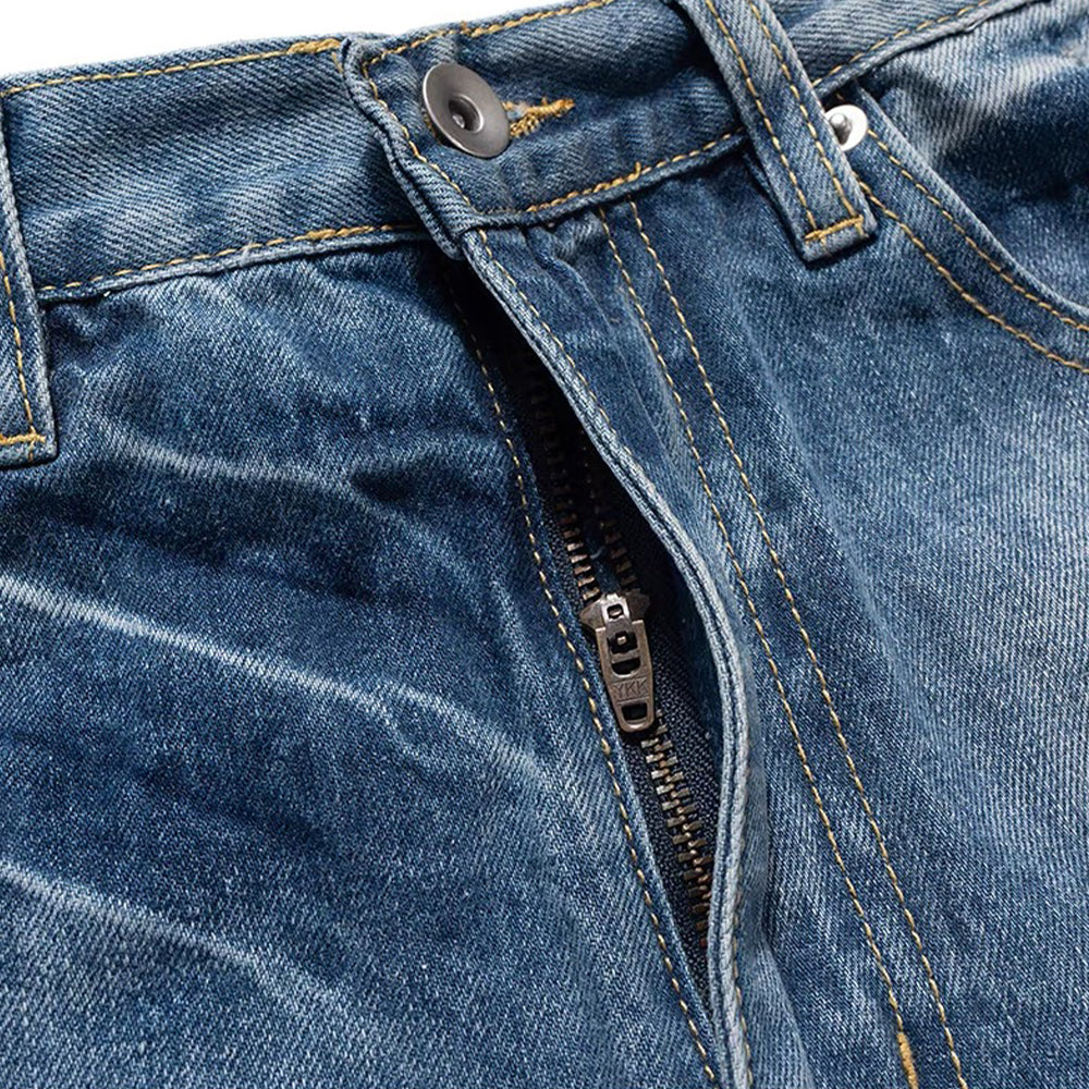 High Street Washed Knife Cut Hole Jeans