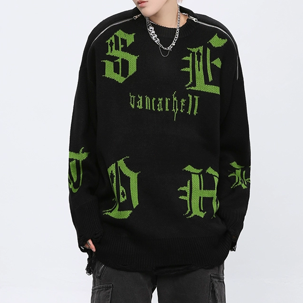 Casual Sanskrit Jacquard Sweater