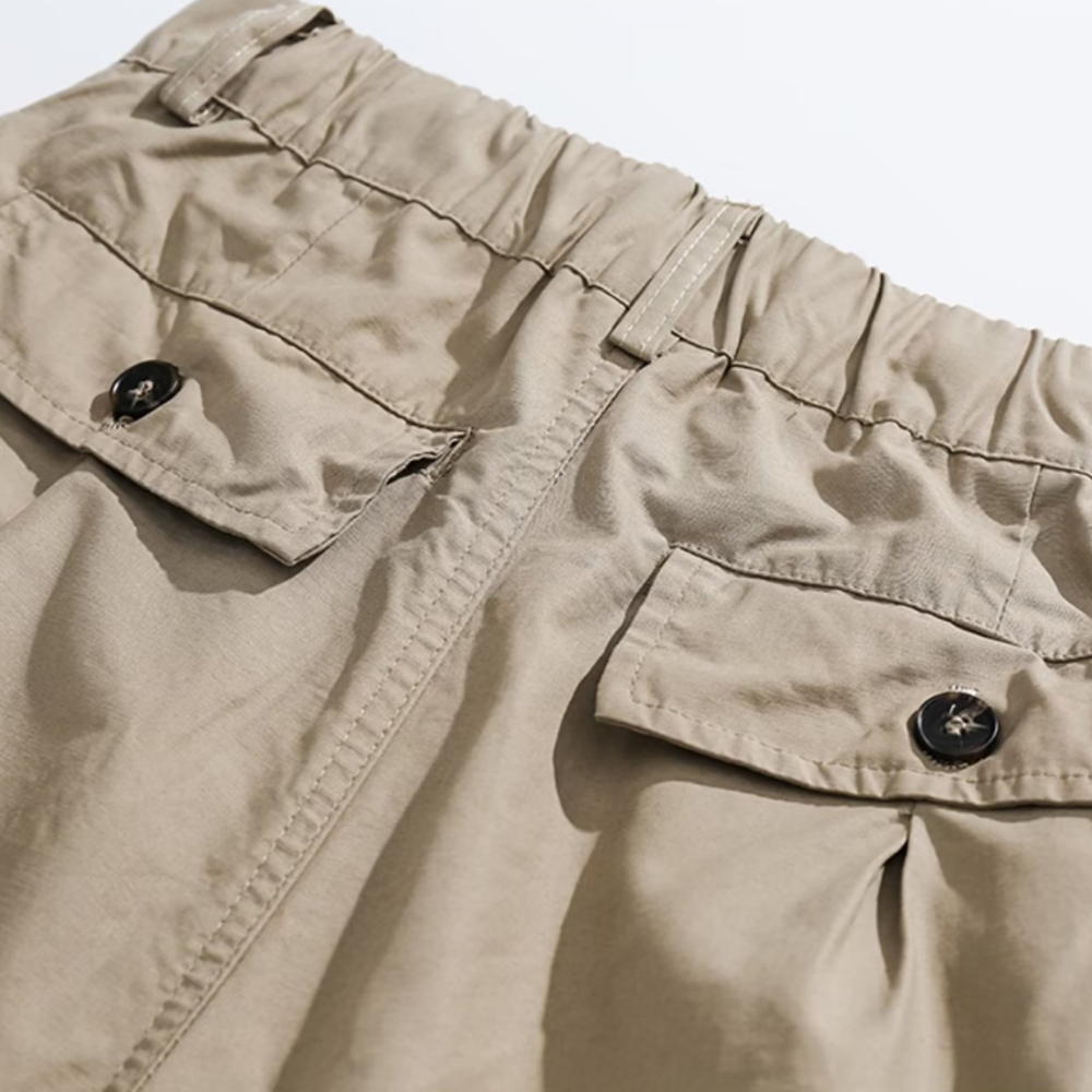 Japanese Solid Color Folded Cargo Pants