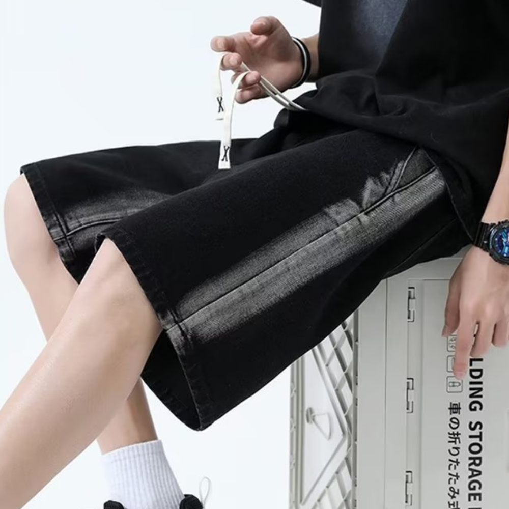 Simple Washed Denim Shorts